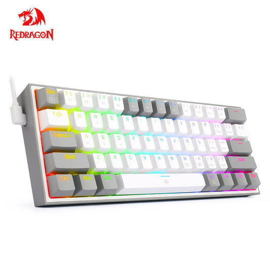 Fizz K617 RGB USB Mini Mechanical Gaming Wired Keyboard Red Switch 61 Key Gamer for Computer PC Laptop Detachable Cable